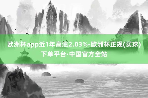 欧洲杯app近1年高涨2.03%-欧洲杯正规(买球)下单平台·中国官方全站