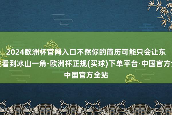 2024欧洲杯官网入口不然你的简历可能只会让东谈主看到冰山一角-欧洲杯正规(买球)下单平台·中国官方全站