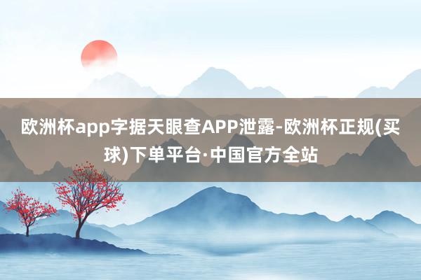 欧洲杯app字据天眼查APP泄露-欧洲杯正规(买球)下单平台·中国官方全站