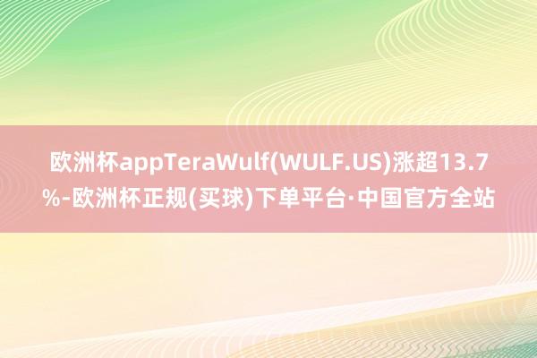 欧洲杯appTeraWulf(WULF.US)涨超13.7%-欧洲杯正规(买球)下单平台·中国官方全站