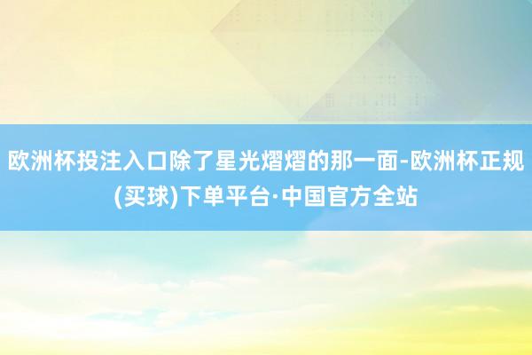 欧洲杯投注入口除了星光熠熠的那一面-欧洲杯正规(买球)下单平台·中国官方全站