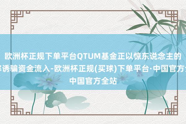 欧洲杯正规下单平台QTUM基金正以惊东说念主的速率诱骗资金流入-欧洲杯正规(买球)下单平台·中国官方全站