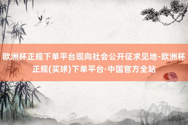 欧洲杯正规下单平台现向社会公开征求见地-欧洲杯正规(买球)下单平台·中国官方全站